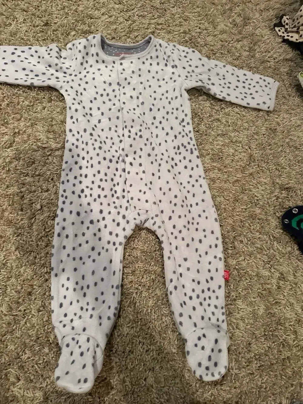 Magnetic Me Gray Polka Dot Footed Magnetic Sleepsuit
